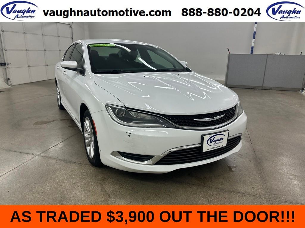 2015 Chrysler 200 Limited in Bright White Clearcoat — front three-quarter view