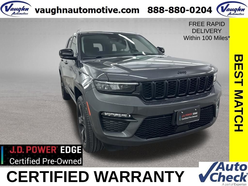 2023 Jeep Grand Cherokee Limited in Baltic Gray Metallic Clearcoat — front three-quarter view