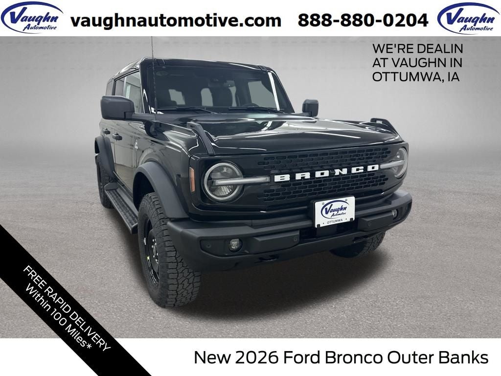 2026 Ford Bronco Outer Banks in Black — front three-quarter view