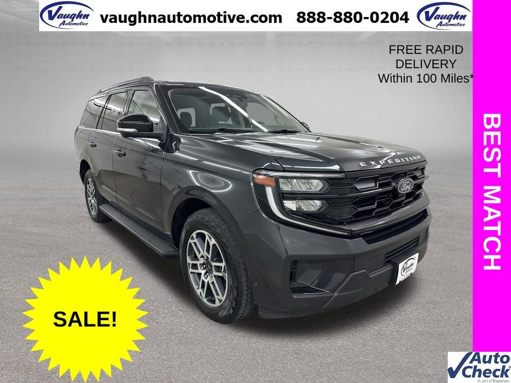 2025 Ford Expedition Active in Dark Matter Gray Metallic — front three-quarter view