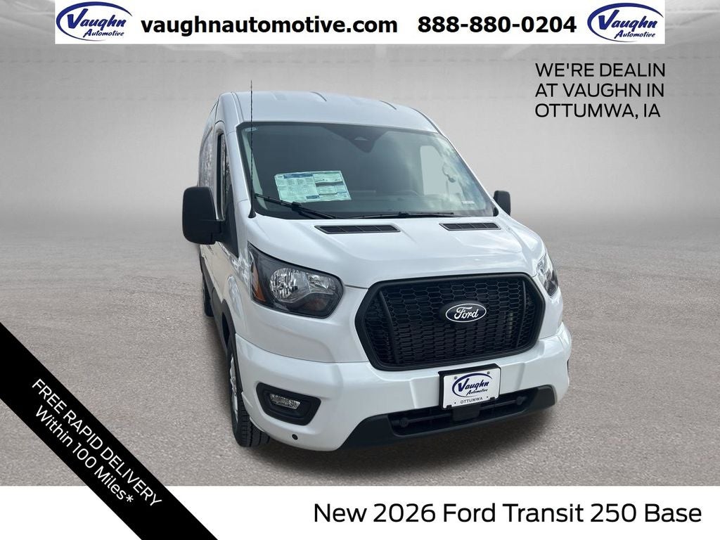 2026 Ford Transit-250 Base in Oxford White — front three-quarter view