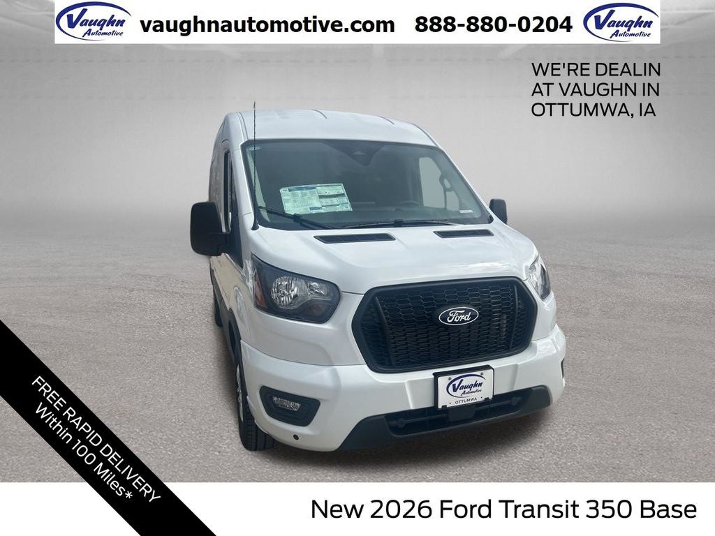 2026 Ford Transit-350 Base in Oxford White — front three-quarter view