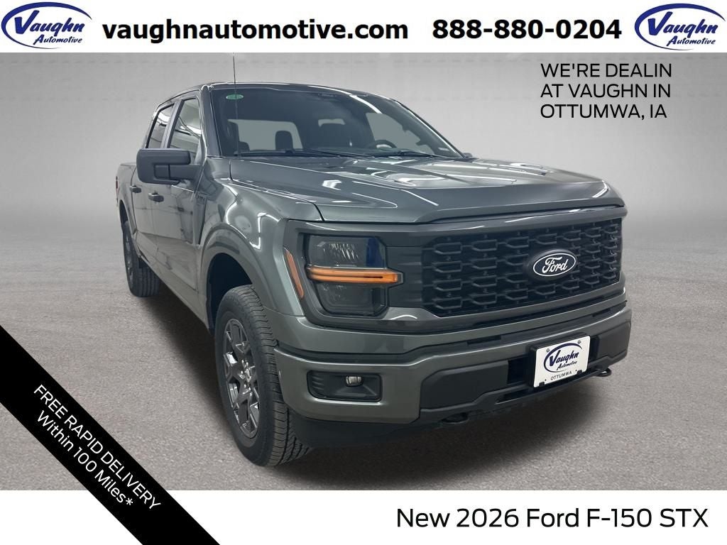 2026 Ford F-150 STX in Carbonized Gray Metallic — front three-quarter view