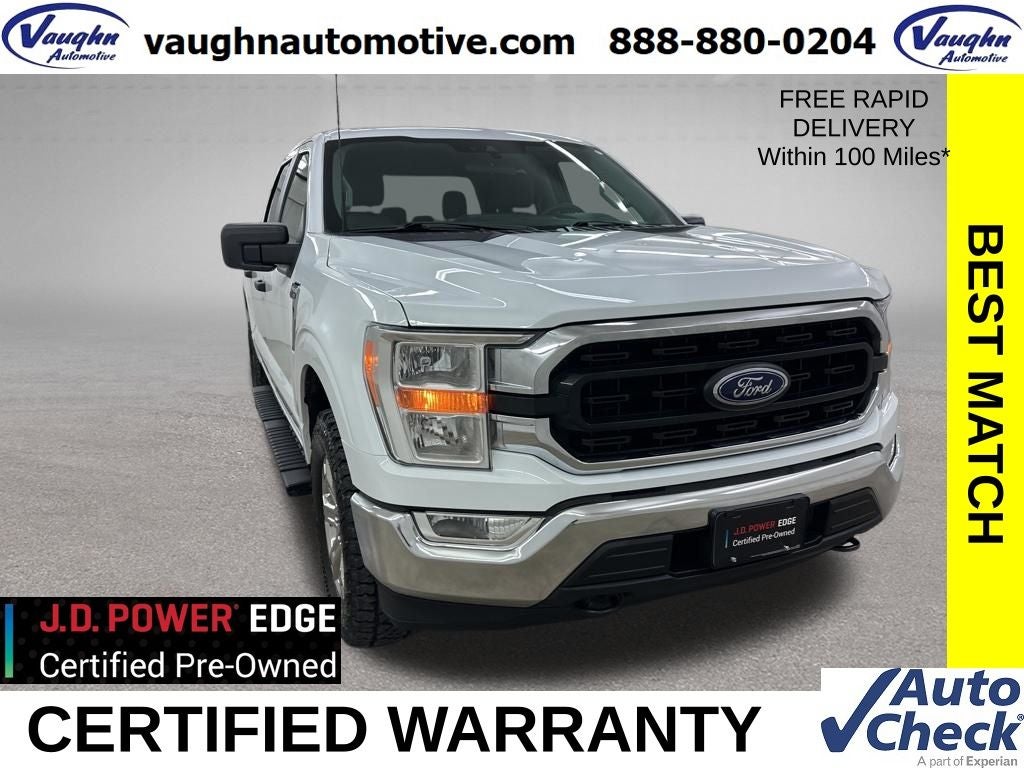 2022 Ford F-150 XLT in Oxford White — front three-quarter view