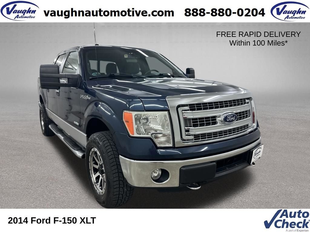 2014 Ford F-150 XLT in Blue Flame Metallic — front three-quarter view