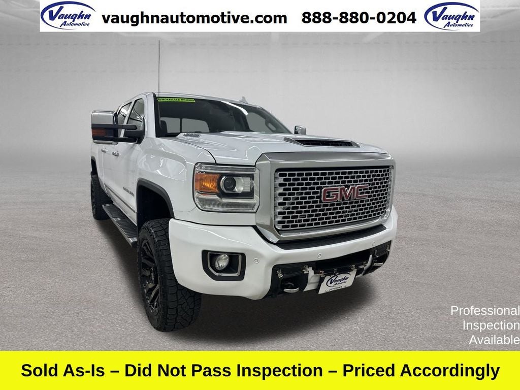 2017 GMC Sierra 2500HD Denali in Summit White — front three-quarter view
