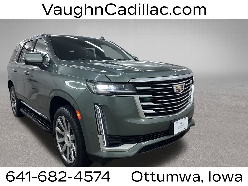 2024 Cadillac Escalade Premium Luxury Platinum in Dark Emerald Metallic — front three-quarter view