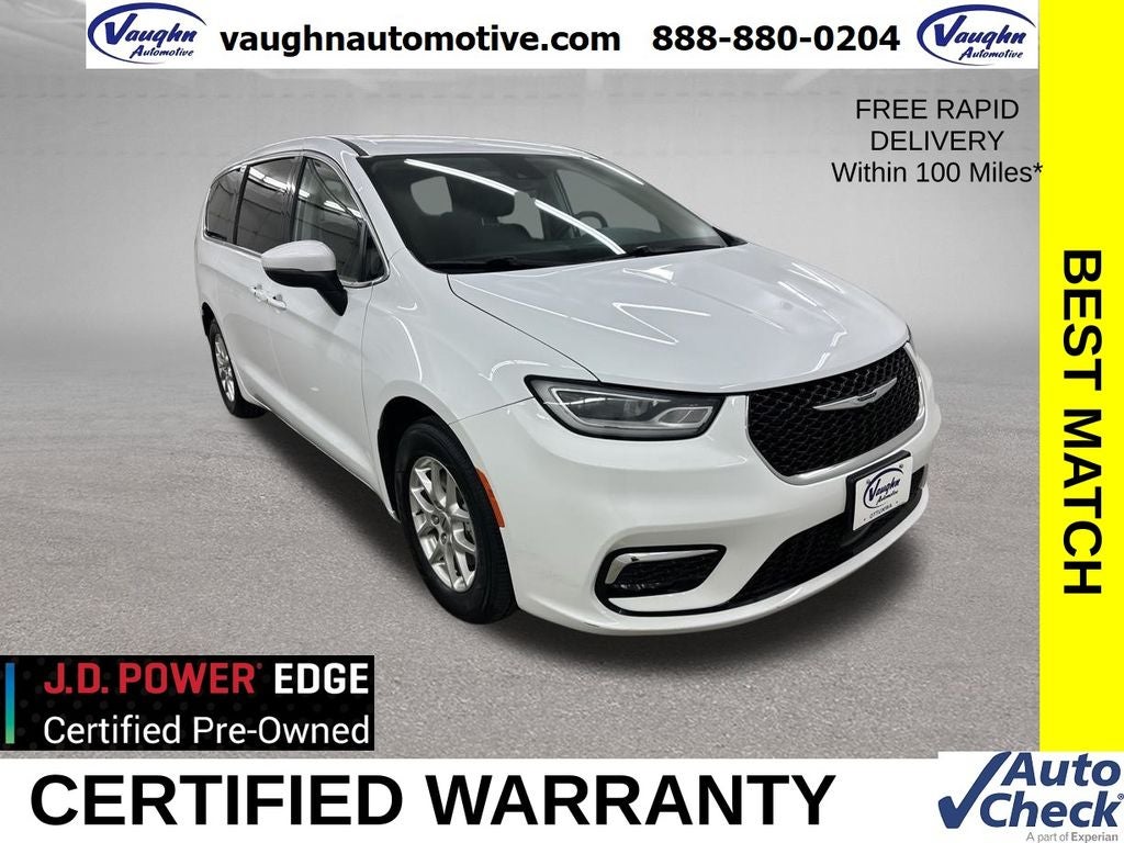 2023 Chrysler Pacifica Touring L in Bright White Clearcoat — front three-quarter view