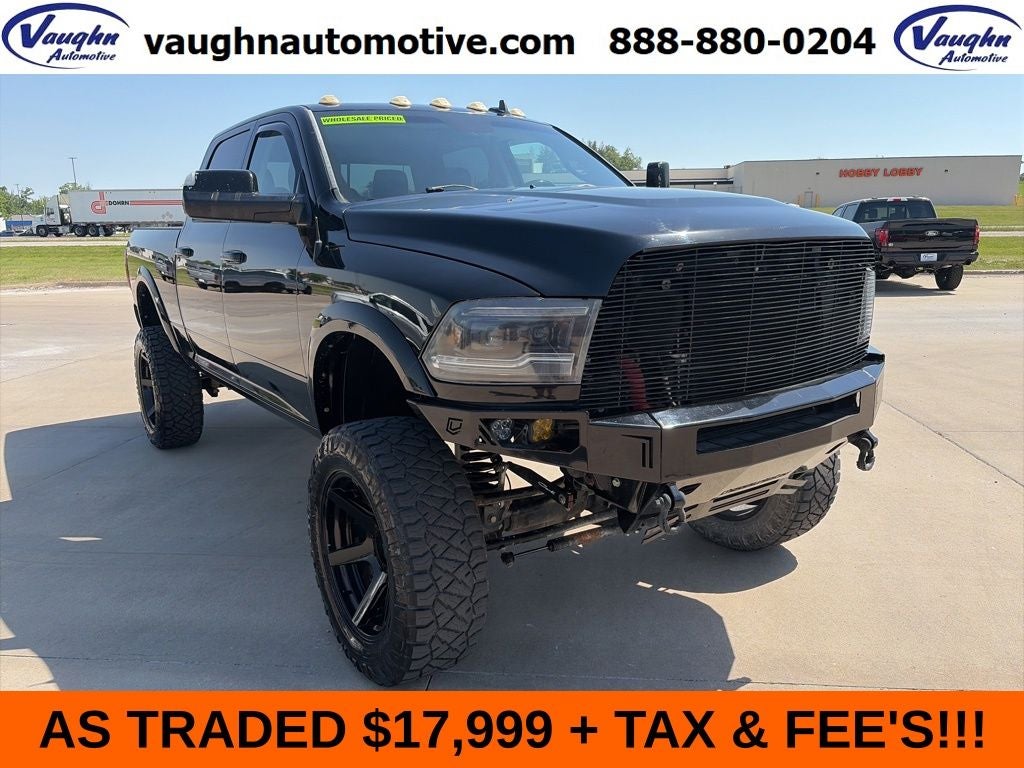 2014 RAM 2500 Laramie Longhorn in Black Clearcoat — front three-quarter view