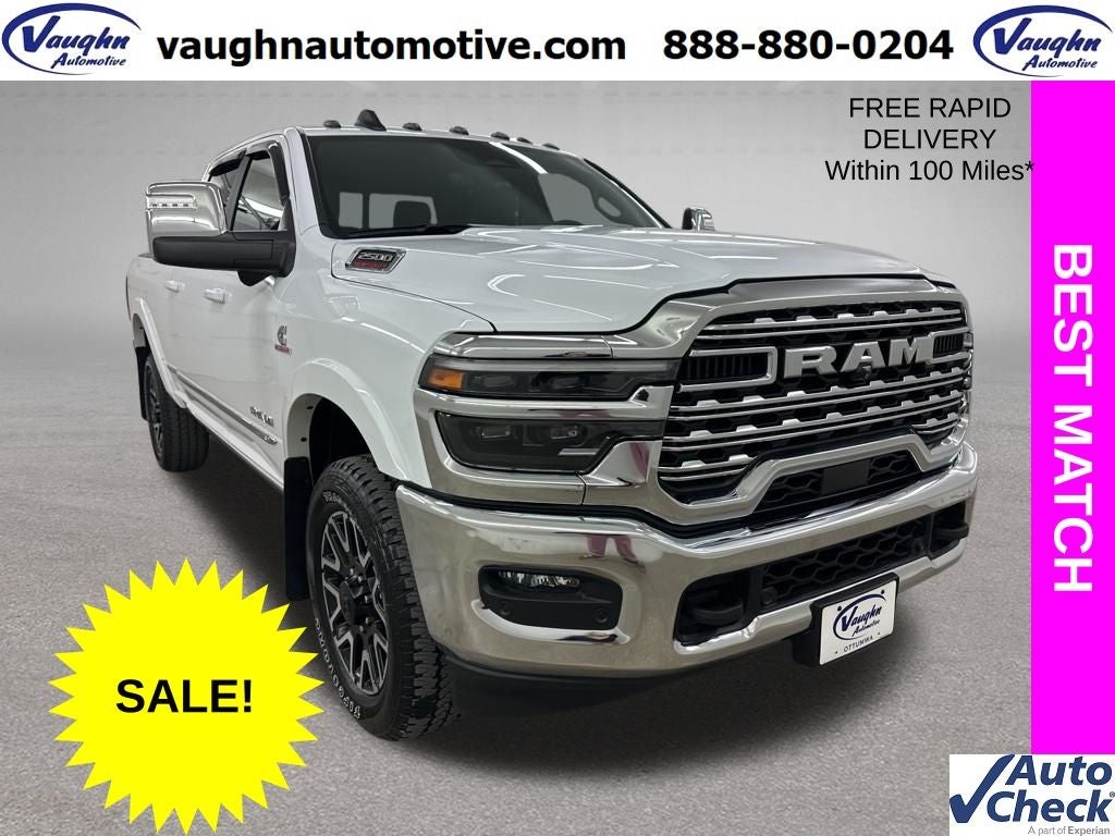 2025 RAM 2500 Limited in Bright White Clearcoat — front three-quarter view