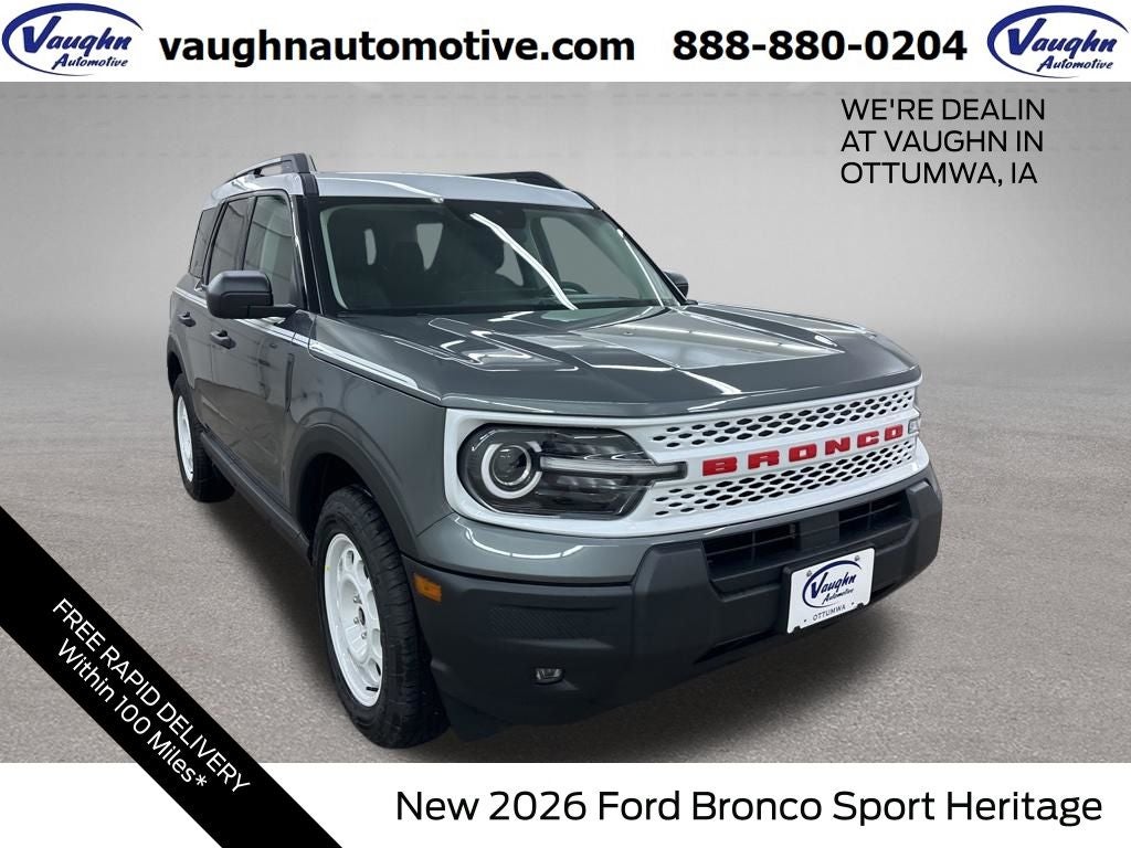 2026 Ford Bronco Sport Heritage in Gray Metallic — front three-quarter view