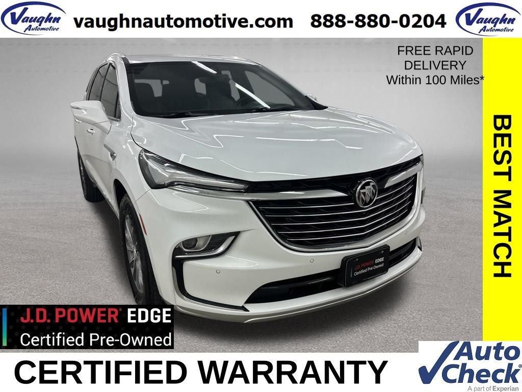 2023 Buick Enclave Premium Group in Summit White — front three-quarter view