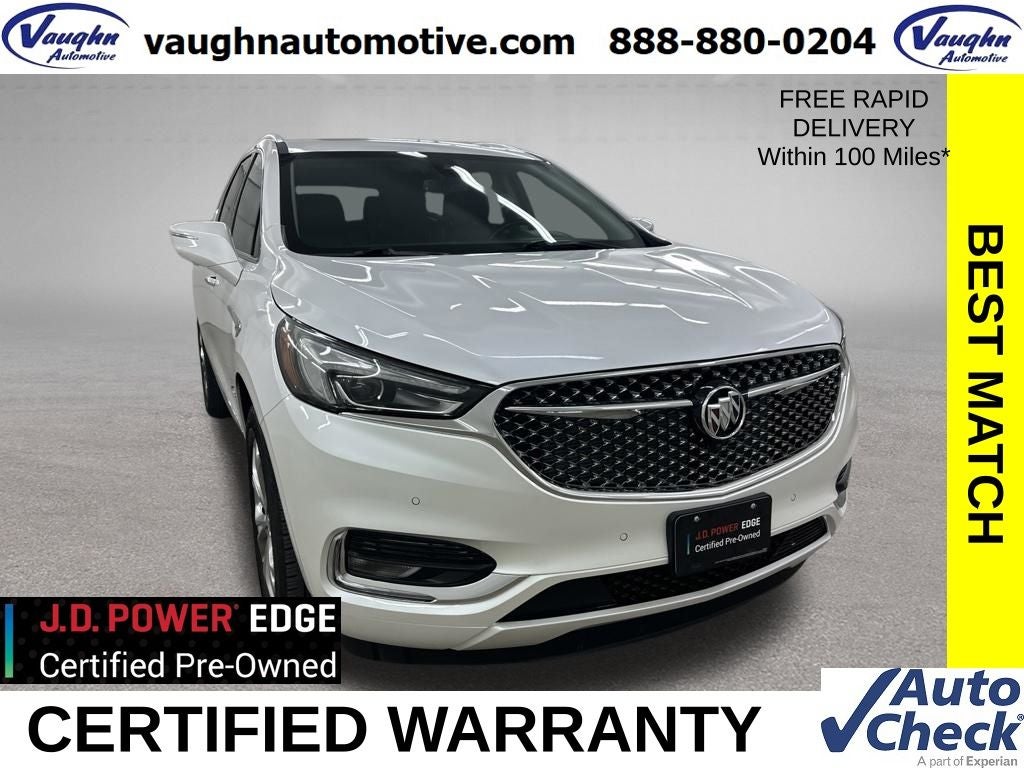 2021 Buick Enclave Avenir in White Frost Tricoat — front three-quarter view