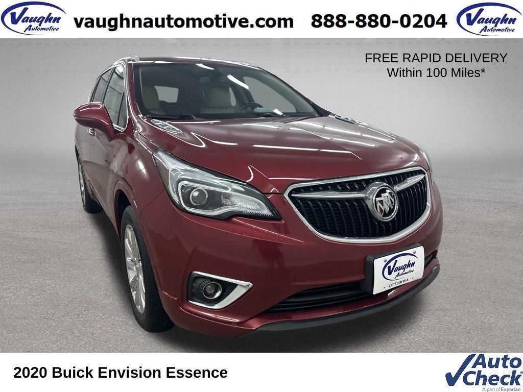 2020 Buick Envision Essence in Chili Red Metallic — front three-quarter view