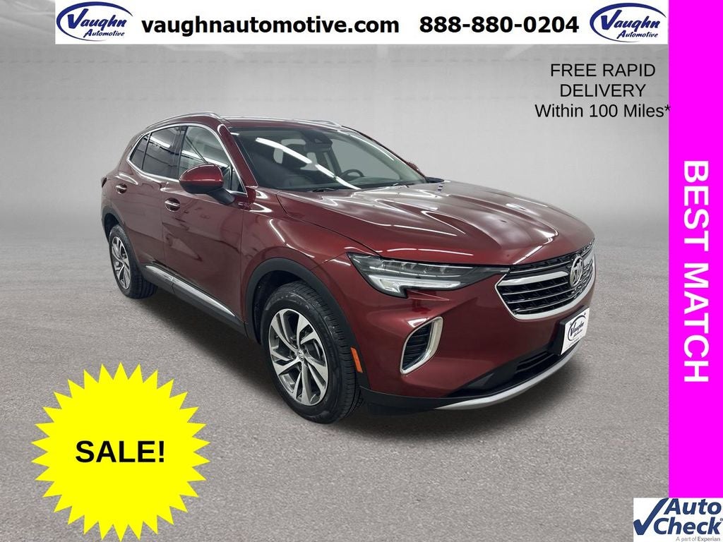 2023 Buick Envision Essence in Cinnabar Metallic — front three-quarter view