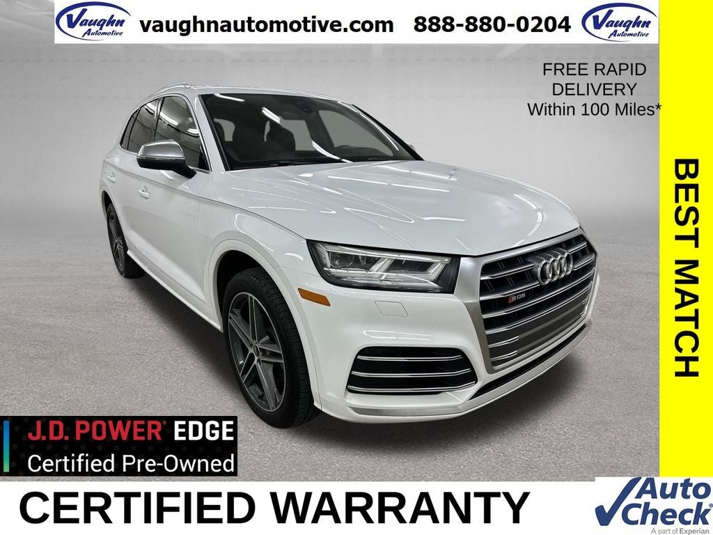2020 Audi SQ5 3.0T Premium Plus quattro in Ibis White — front three-quarter view